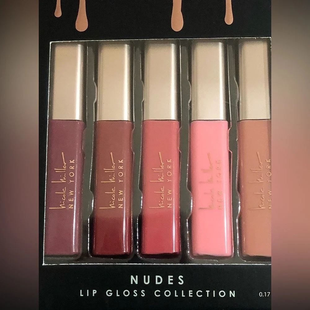 Nicole Miller New York 5piece‎ nudes lip gloss collection new